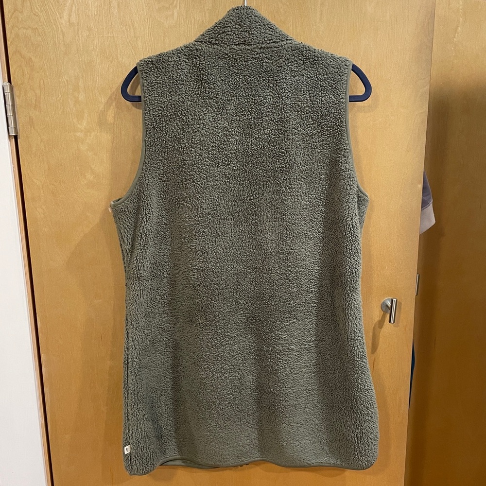 Toad&Co Allie Fleece Sherpa Vest in Olive Green XL - Picture 2 of 5
